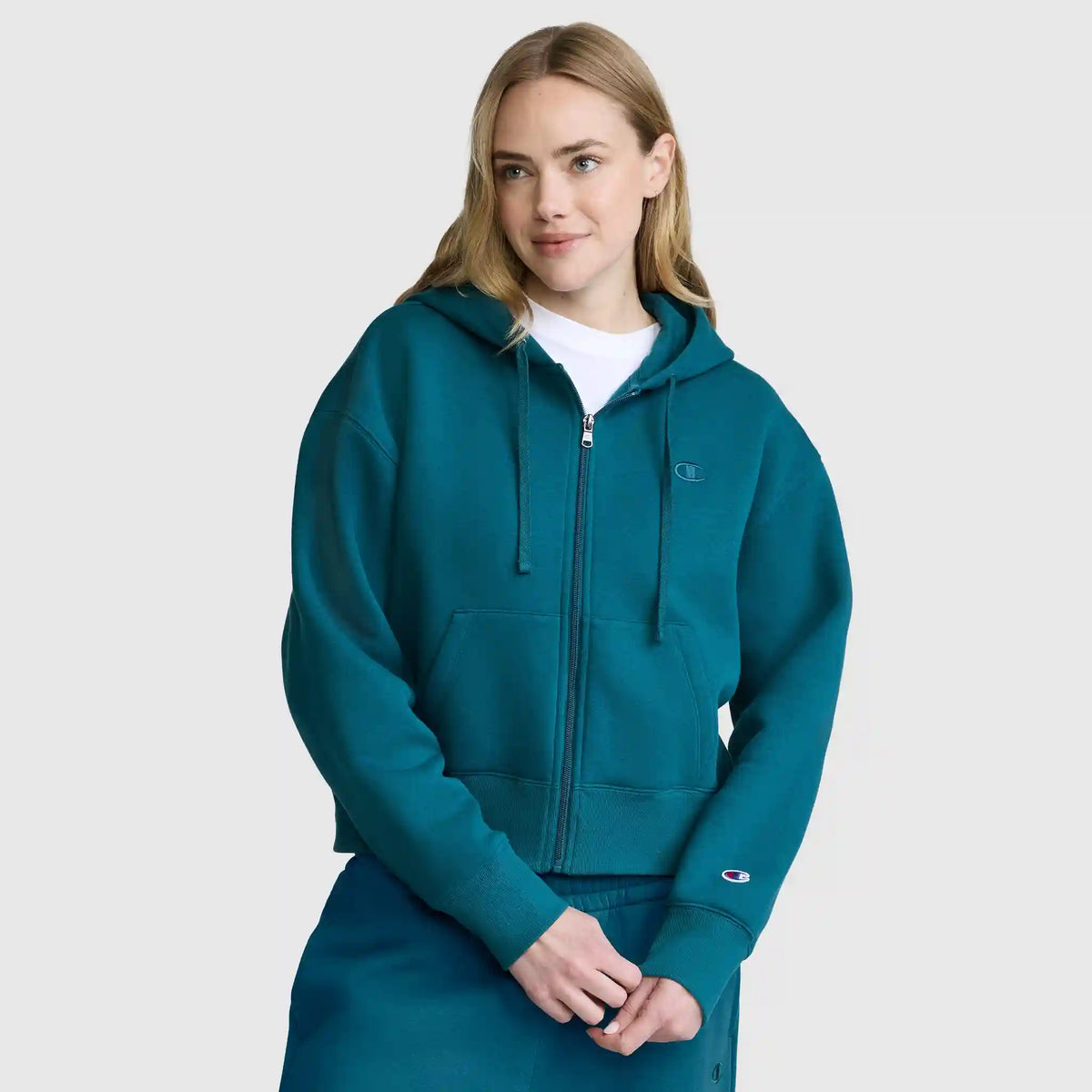 Cropped Zip-Up Hoodie