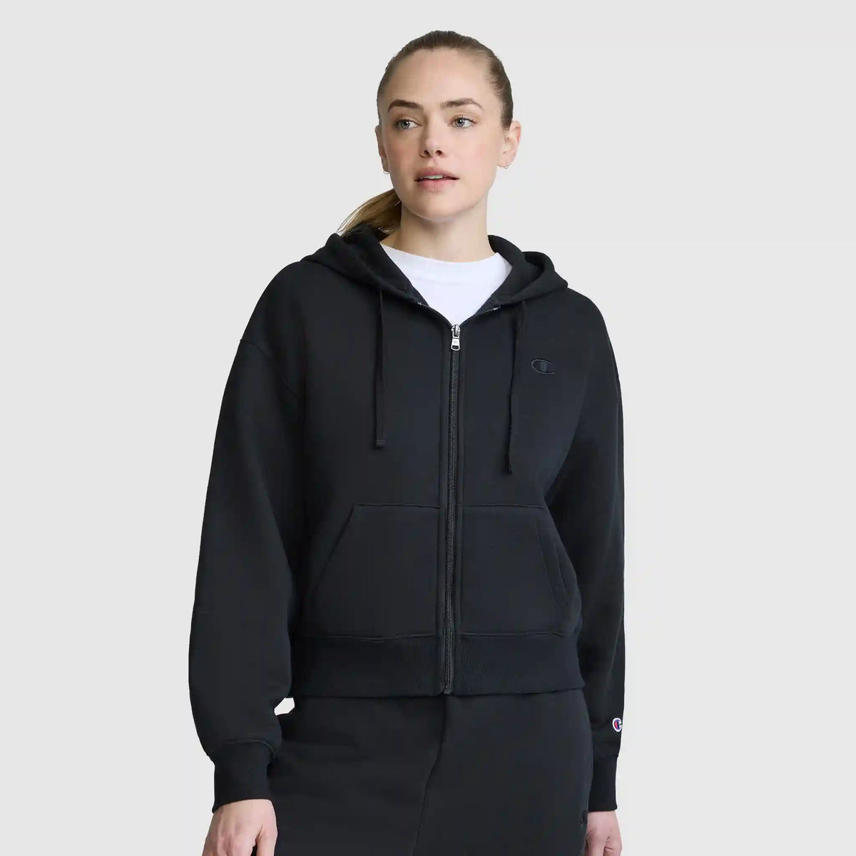 Cropped Zip-Up Hoodie