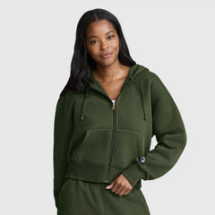 Cropped Zip-Up Hoodie