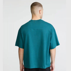 Short Sleeve Boxy T-Shirt, Embroidered Script Logo